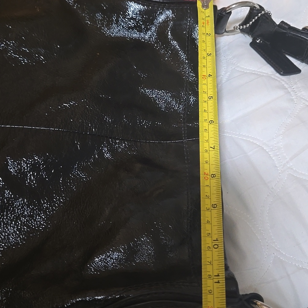 Coach Hobo Black Patent Leather Women's Handbag - Picture 12 of 13